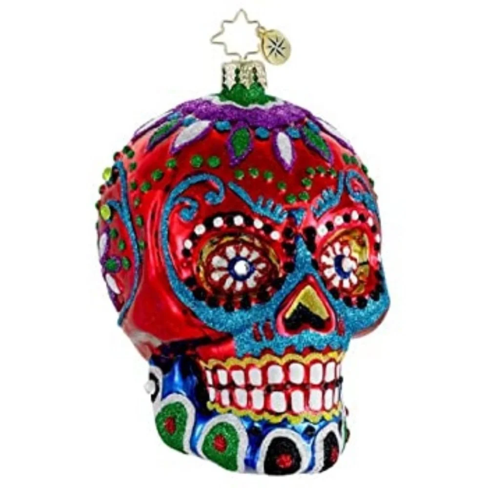 Christopher Radko Dia De Los Muertos (Day of the Dead) Sugar Skull Ornament - Picture 1 of 7